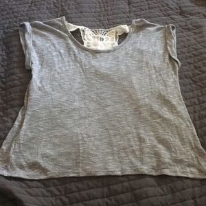 No boundaries open back lace shirt